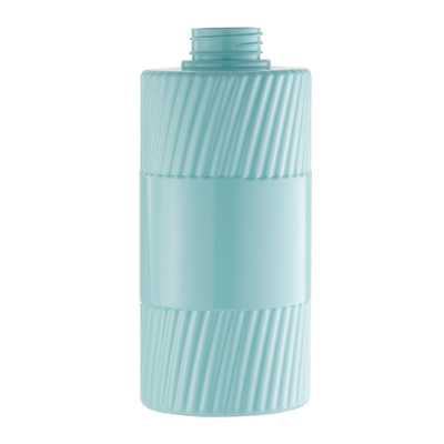 Luxury PETG Plastic Cyan Empty Cosmetic Pump Bottle 500Ml Screen Printing