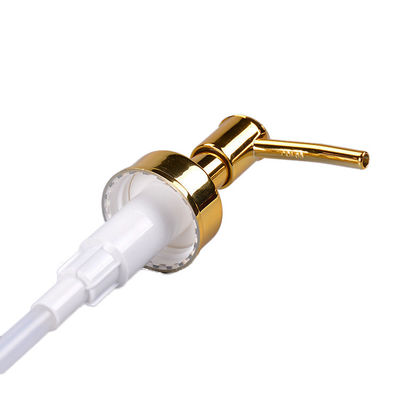 Aluminium Coating Plastic Lotion Dispenser Pump With Long Nozzle Head For Hot